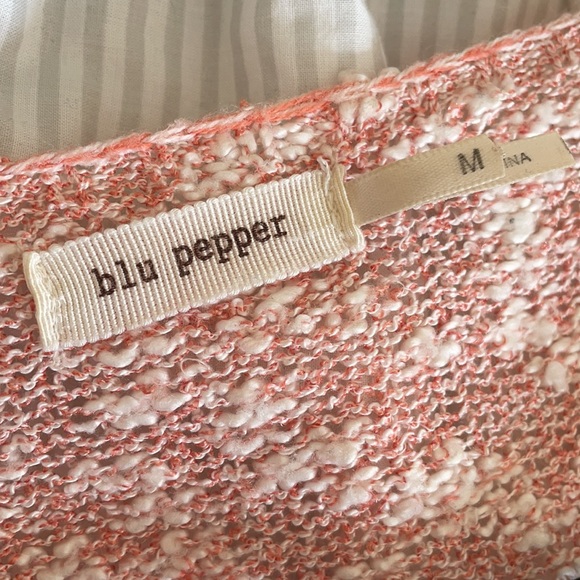 Pink and White Semi Sheer Sweater - Picture 5 of 6